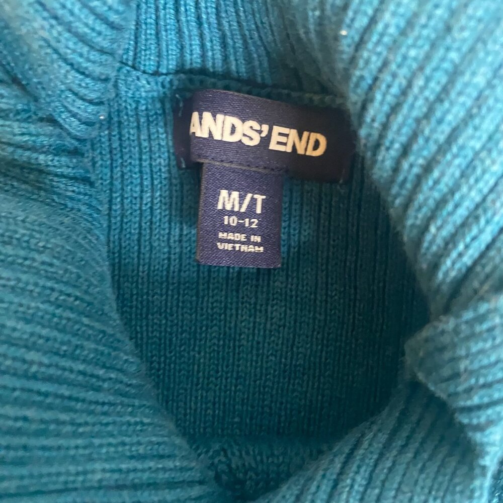 (3) Lands' End cable knit split cowl neck sweaters size M Tall women's - Picture 5 of 8